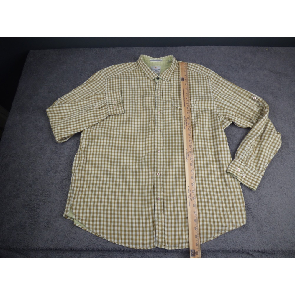 Tommy Bahama Jeans Mens XXL Gingham Check Button Down Shirt Tan Island Modern - Picture 6 of 8